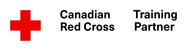 Canadian Red Cross Training Partner logo with a red cross symbol on the left, and the text 'Canadian Red Cross Training Partner' on the right.