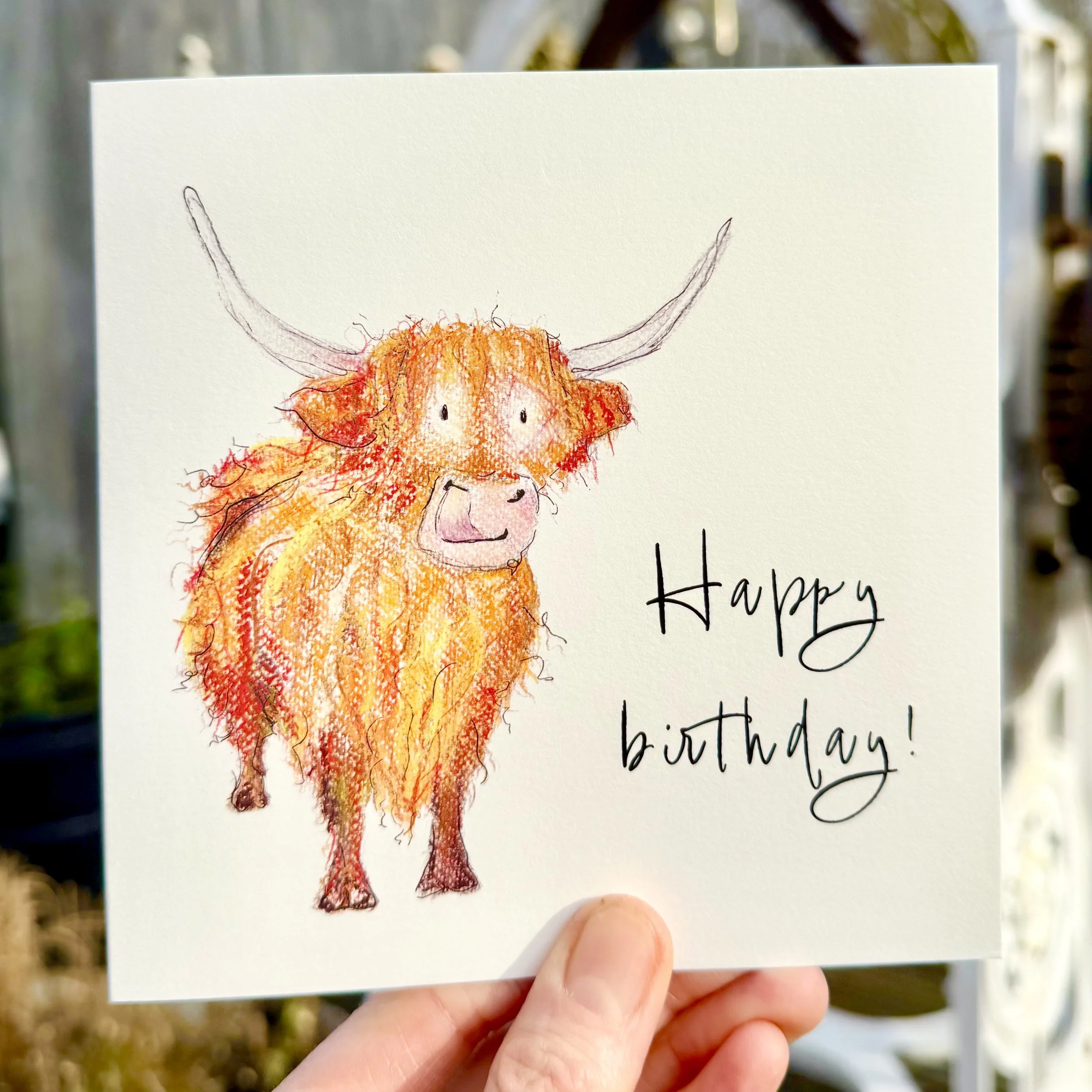 HILDA HIGHLAND COW GREETING CARD