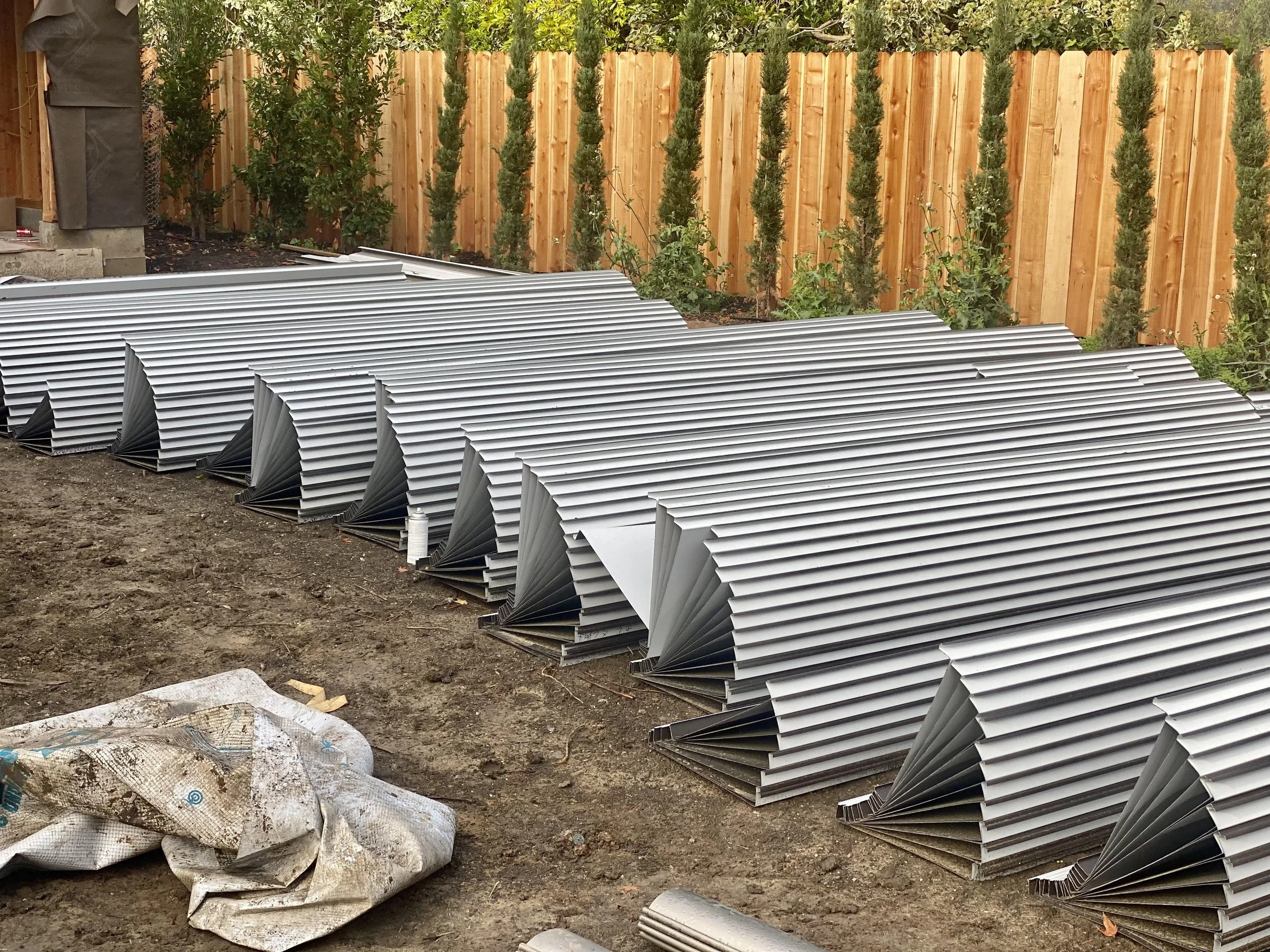This is a picture of "standing seams" for the metal roof