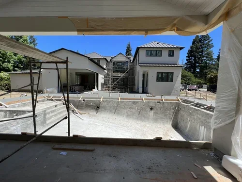 Landscaping concrete poured