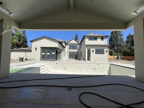 Pool plaster, pavilion stone in
