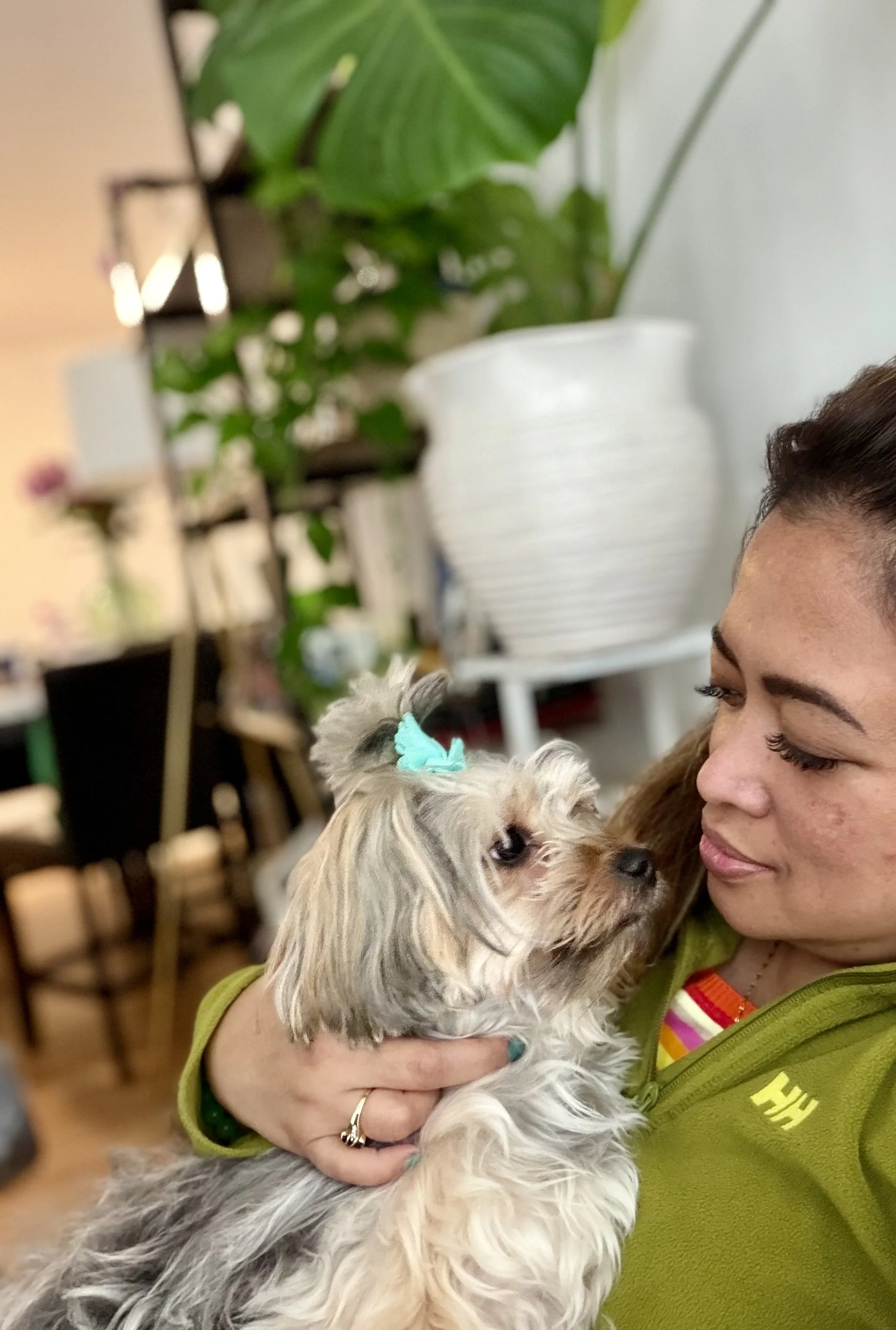 CypressHolistic Psychiatry provider with her dog representing integrative mental health and the healing power of connection
