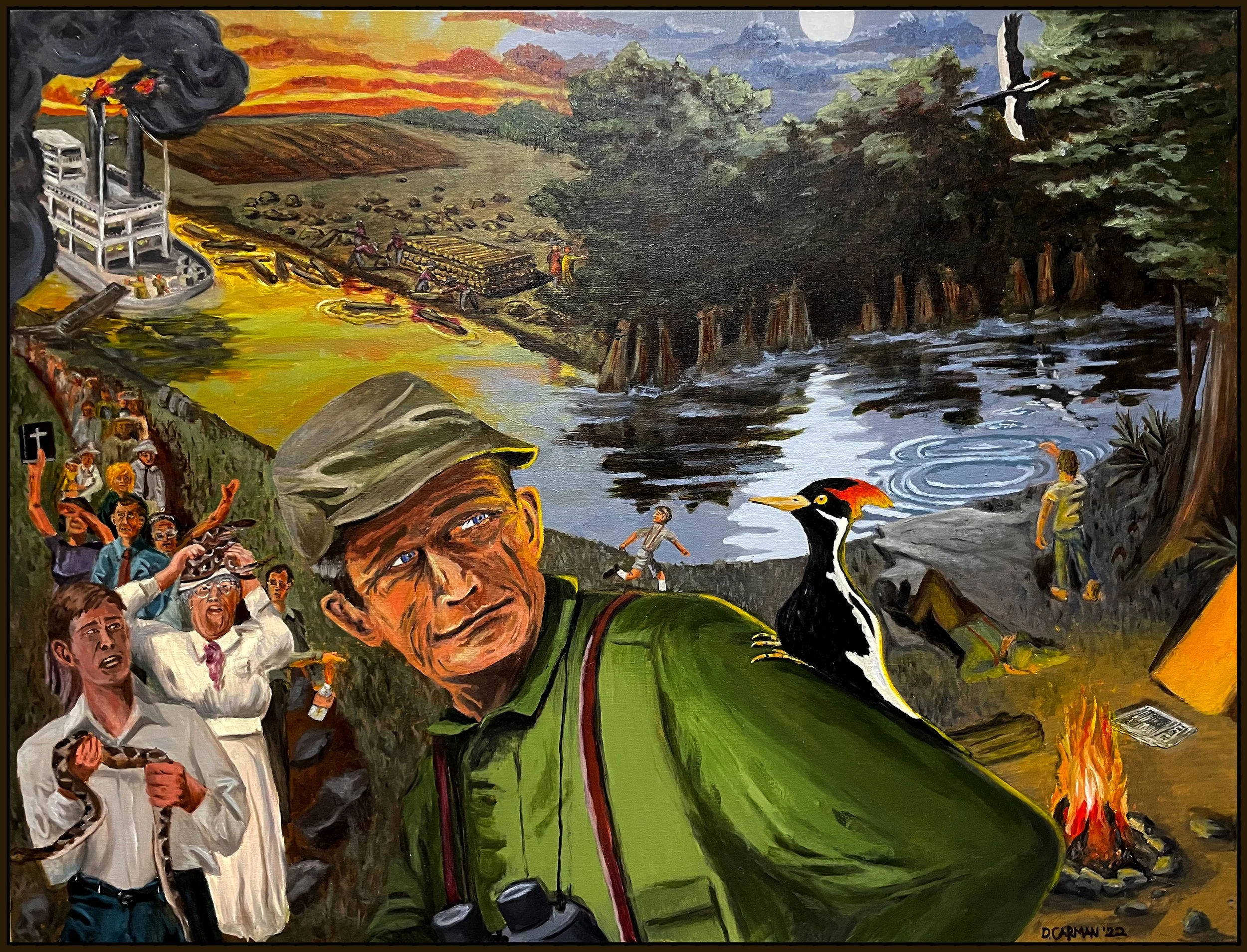 Turn to the Lord God Bird, 2022, 30”x40”  acrylic on canvas