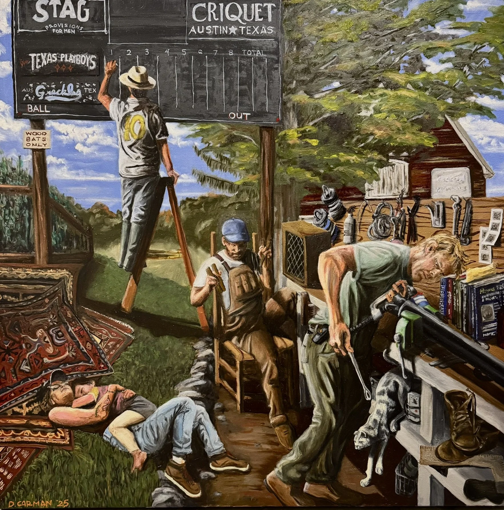 Essential Work, 2025, 40”X 40” oil on canvas