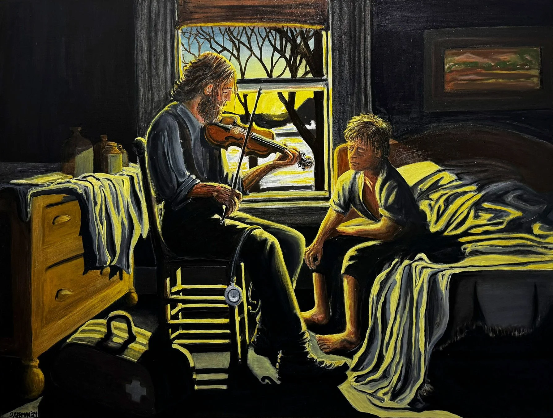 Music is Medicine, 2024, 30"x40" oil on canvas