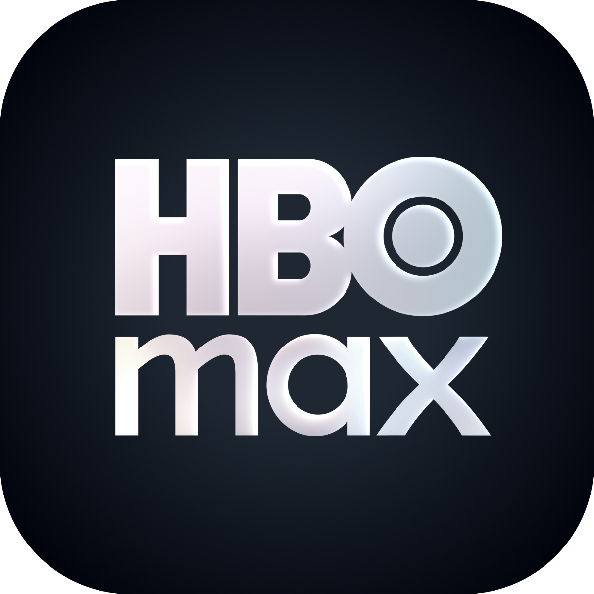 HBO Max logo in white and gray text on a dark background.