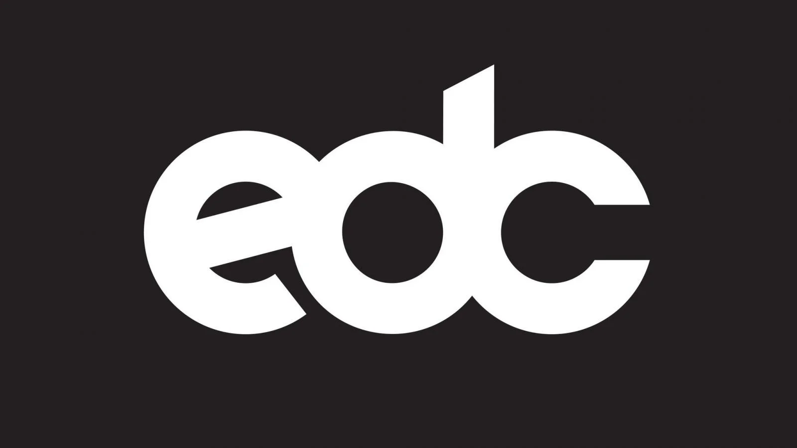 Logo with the letters 'eoc' in bold white lowercase letters on a black background.