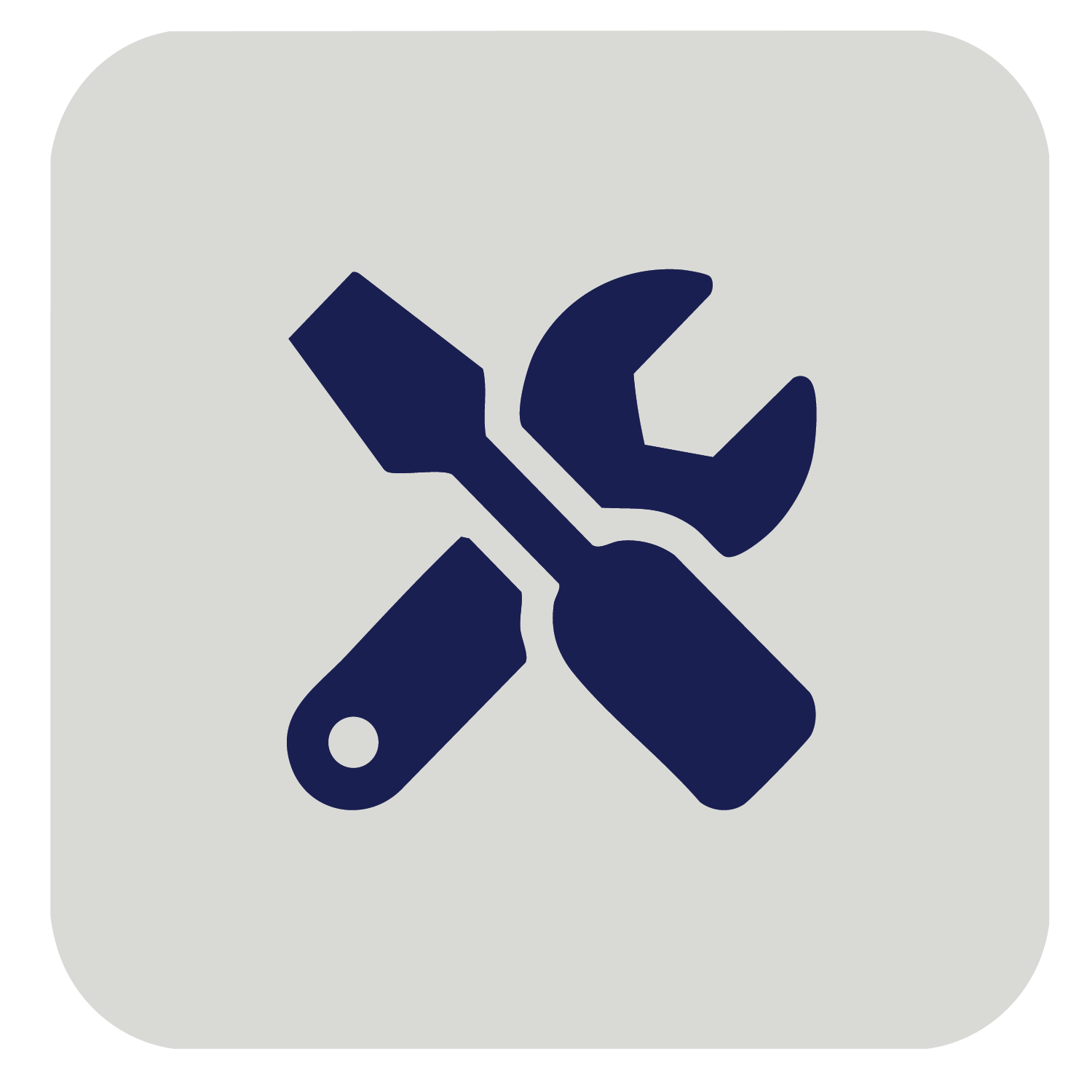 Icon of a screwdriver and a wrench crossed, indicating tools or repair.