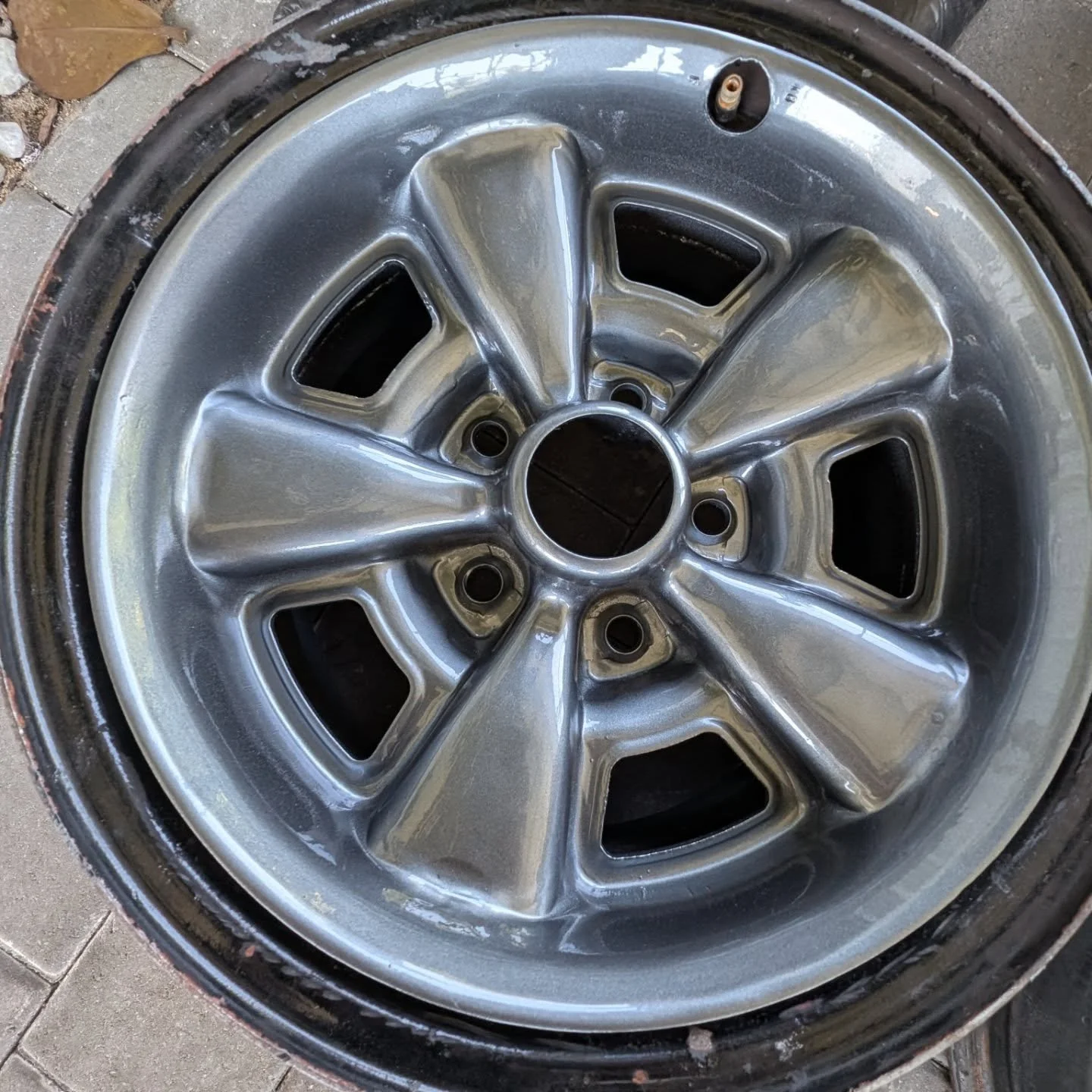 OEM 1979 Z28 wheels turned into 15x8.5 from 15x7 . Centers paint to match Z28 stripes now for that vintage look a set of white raised letter BF Goodrich TA Radials stay tuned in. #chevrolet #z28 #custom #restomod #collectorcars