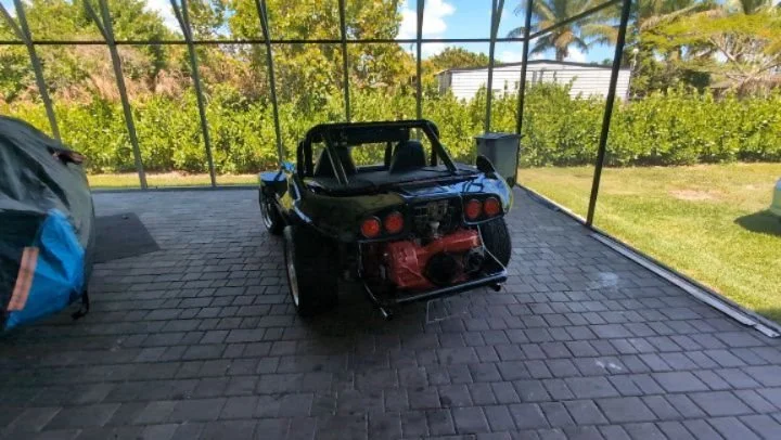 Got out buggy dial in. 74 914 Porsche powered Dune buggy ready to rip . This baby is stroked out to a 1800 cc. If Porsche made a buggy this would be it. One of one . Functional brake air ducts . Four wheel disc brakes .. Bluetooth sound system with s