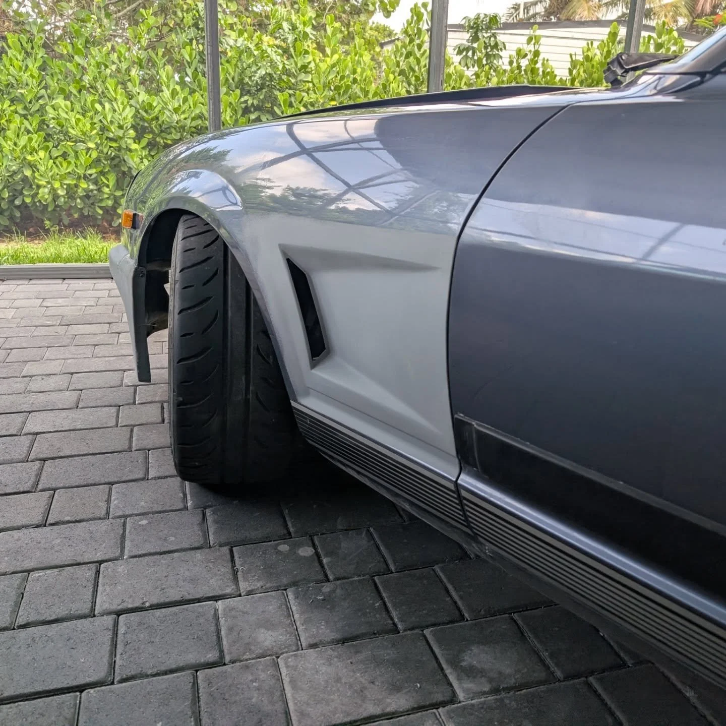 Side vents on point. Rear bumper stoppers removal for slick clean look out back and then rear tail. #customized #datsun #280zxturbo #fairladyz #s130