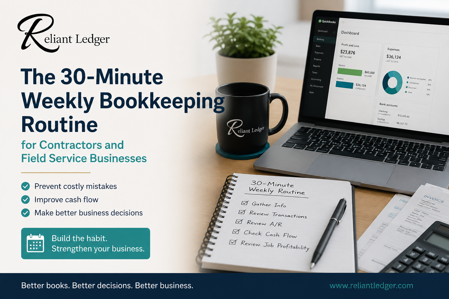 The 30-Minute Weekly Bookkeeping Routine for Contractors and Field Service Businesses