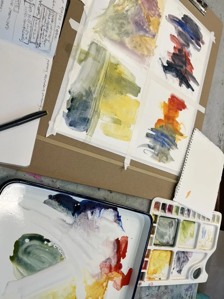 #paintingworkshop on @flatheadlakemt painting exercises, learning to mix color