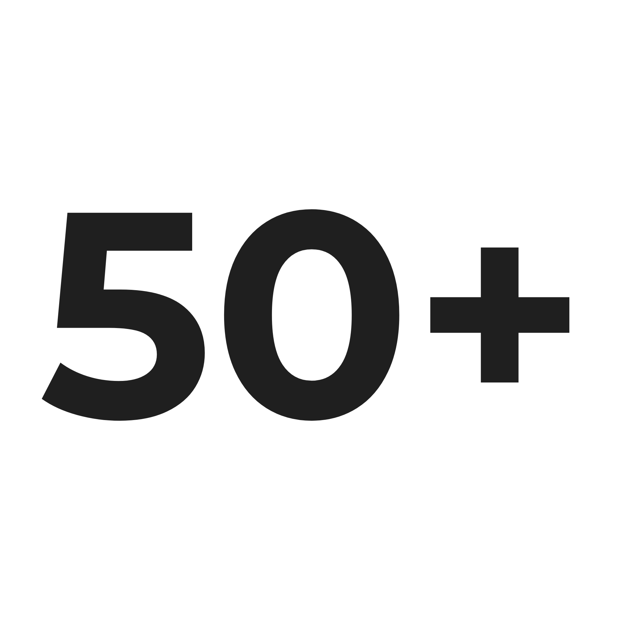 Black background with the words '50' and 'F'. The number 50 is large and bold, with the letter F in a smaller size below it.