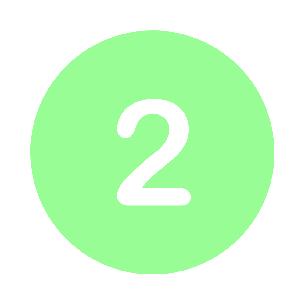 A green circle with a white number 2 in the center.