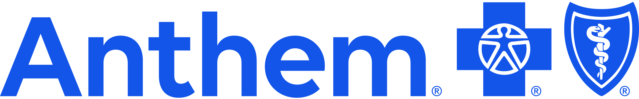 The logo of Anthem Blue Cross Blue Shield, a health insurance company, featuring the company name in blue with a stylized cross, a caduceus, and a shield symbol.