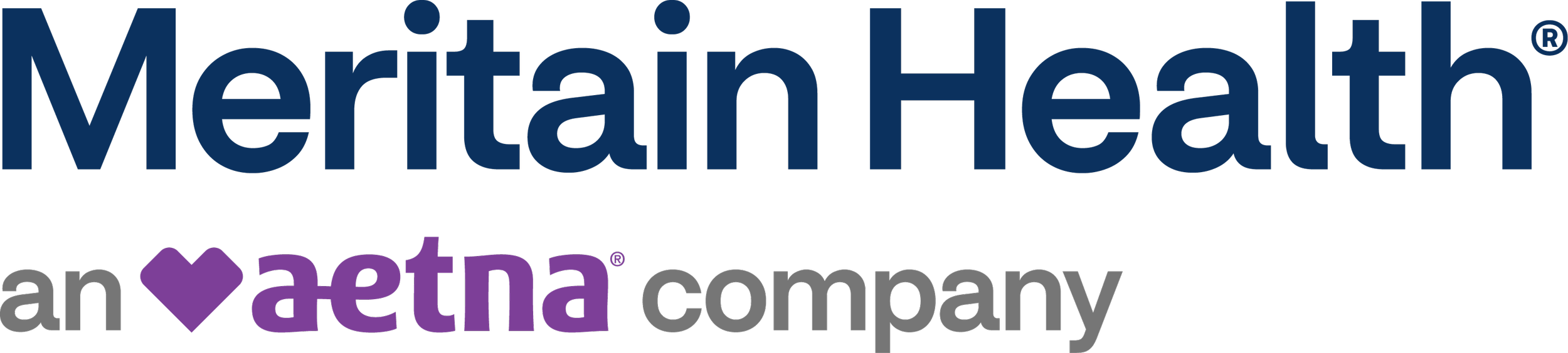 Merritan Health logo with a heart symbol, Aetna branding, and the words 'an Aetna company'.
