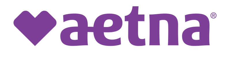 Purple heart logo followed by the word 'aetna' in purple text.