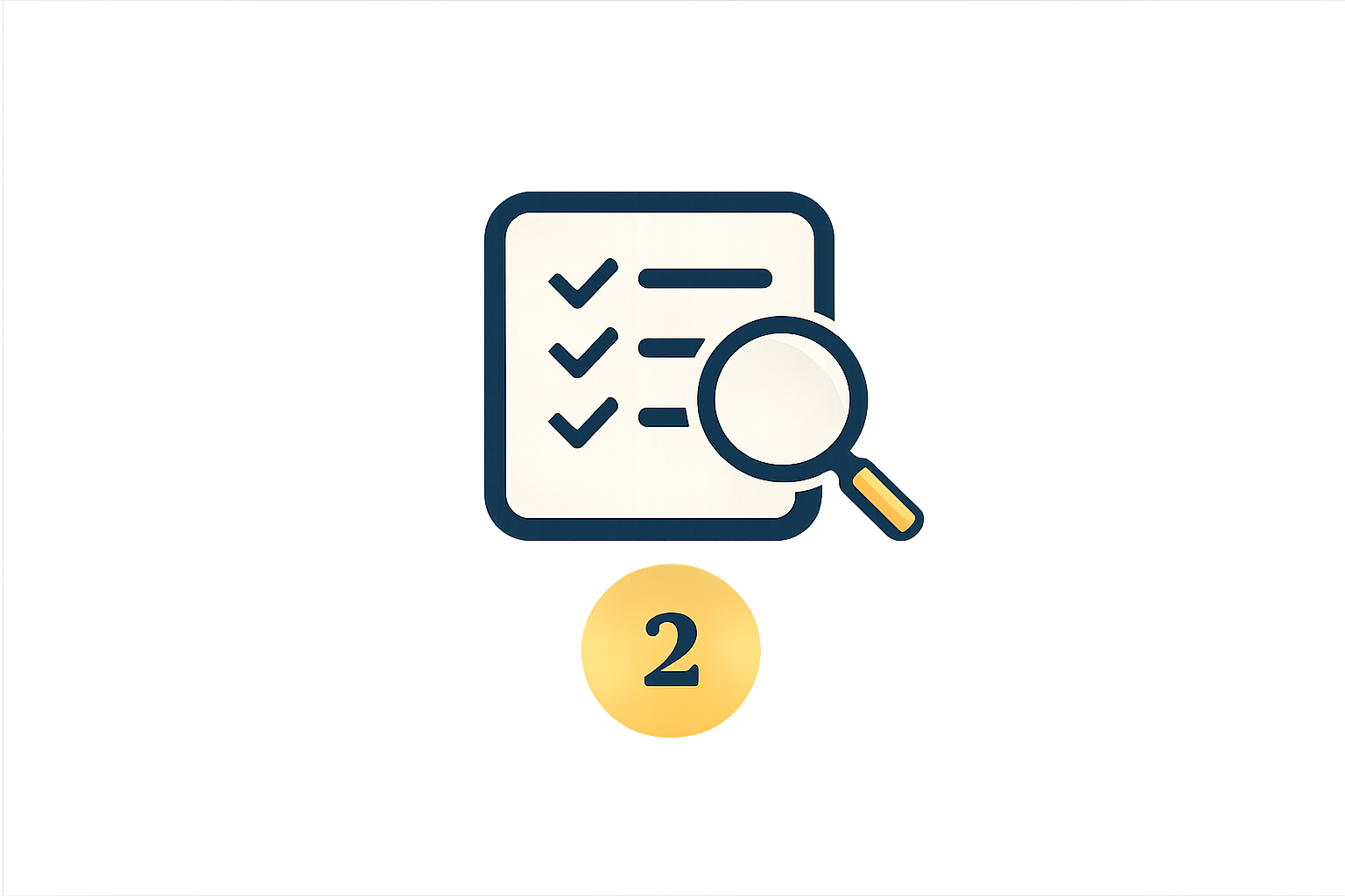 Elevator control panel showing being on the second floor, with a checklist icon and magnifying glass symbol.