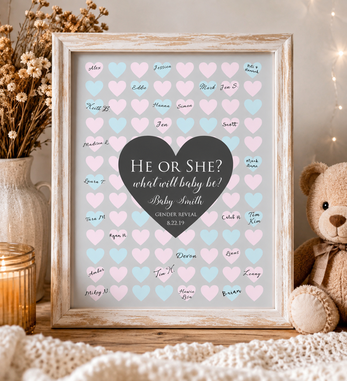 Gender Reveal Guest Book Sign – Personalized 8x10 Print