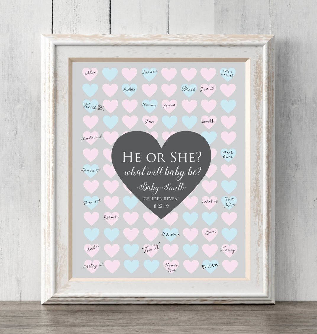 Gender Reveal Guest Book Sign – Personalized 8x10 Print