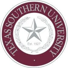 Seal of Texas Southern University featuring a star, olive branches, and the text 'Texas Southern University' and 'Est. 1927'.