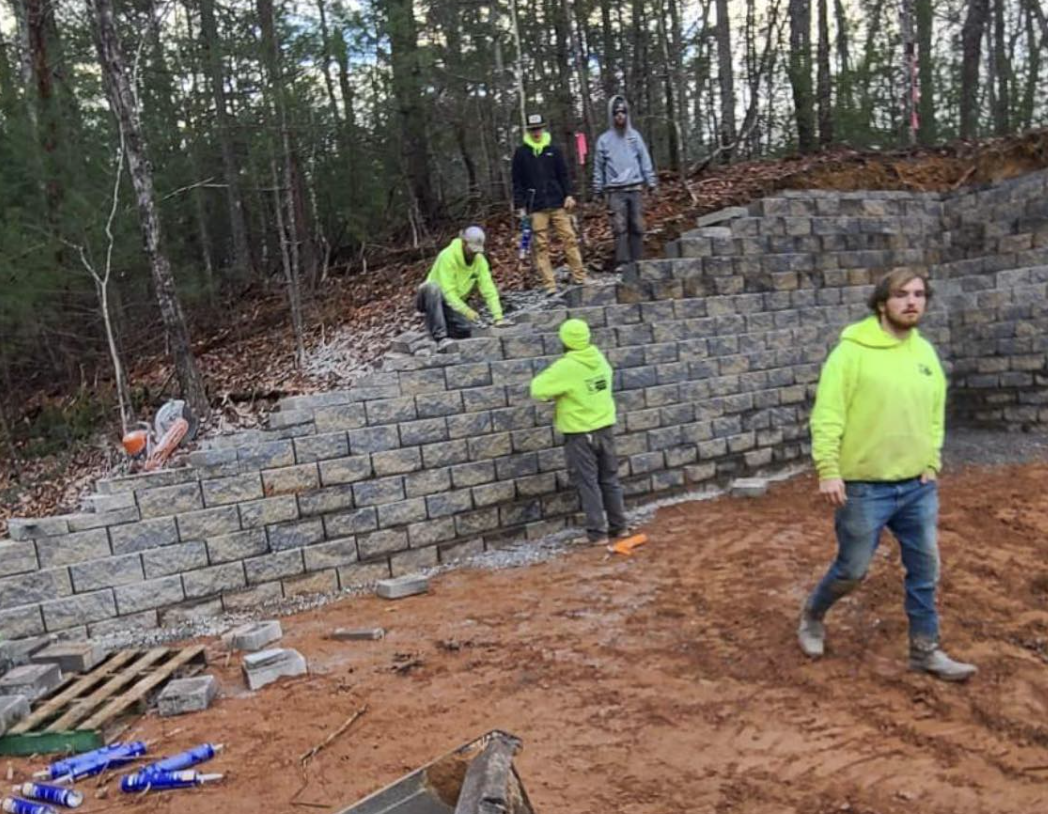 Topsoil, dirt work, and site preparation completed in Blue Ridge, Georgia.