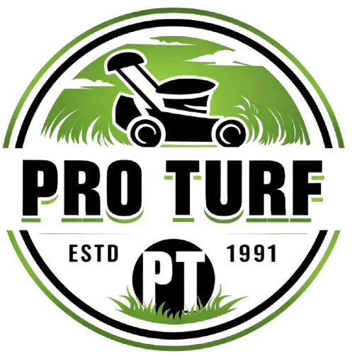 Logo featuring a black lawn mower silhouette inside a circular design with green grass, the word LPUTRE, and the years 1950 and 1951 on either side.