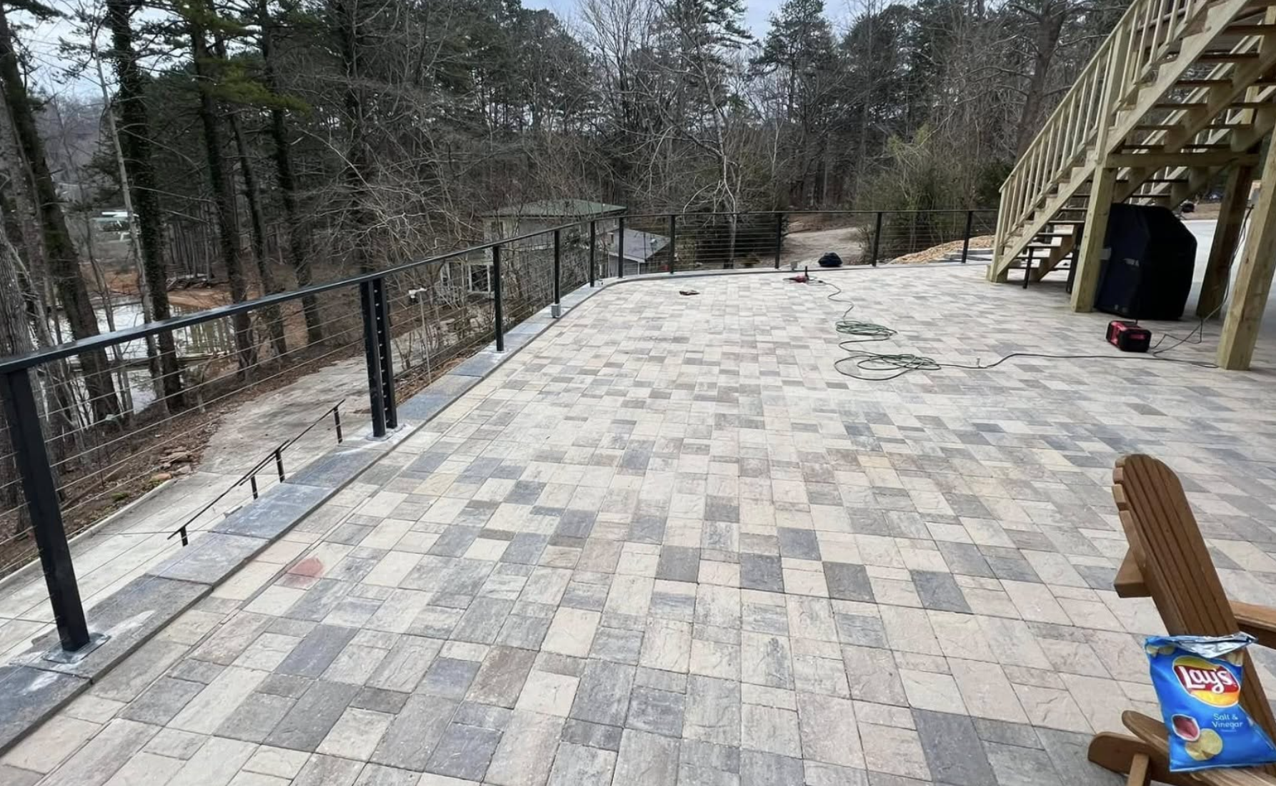 Custom paver patio installation completed by Pro Turf LLC featuring professional hardscaping and outdoor living space improvements.