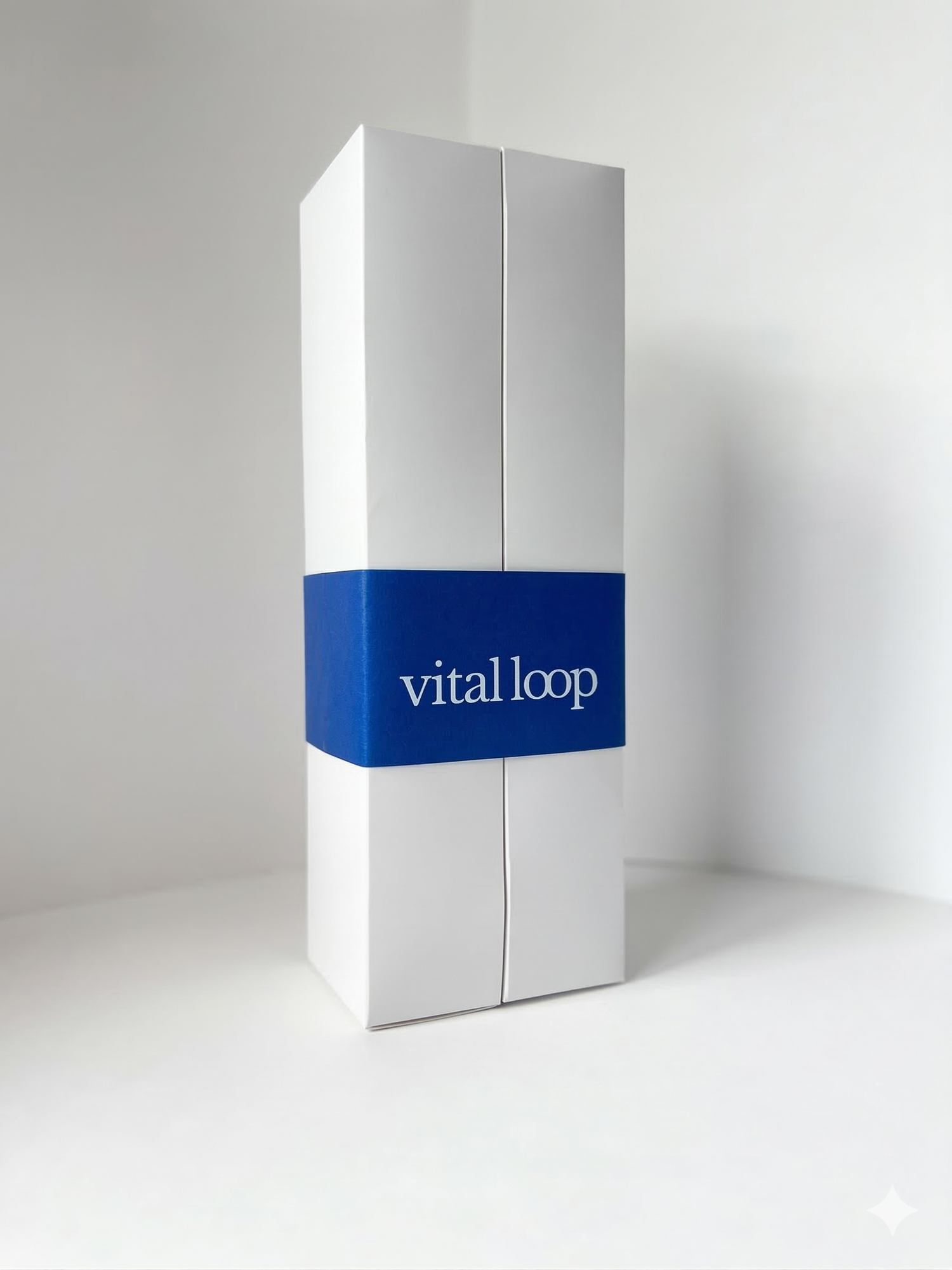 Two Vital Loop boxes held together with a blue belly band