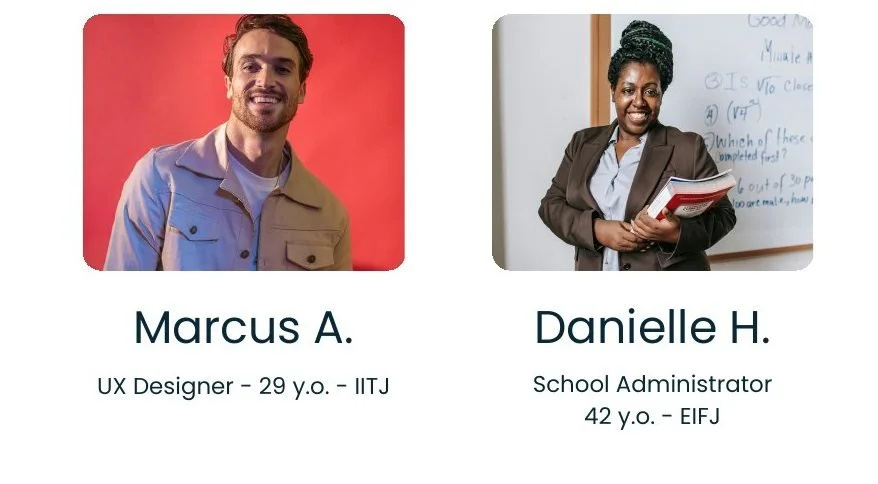 Persona portraits of Marcus A. and Danielle H.