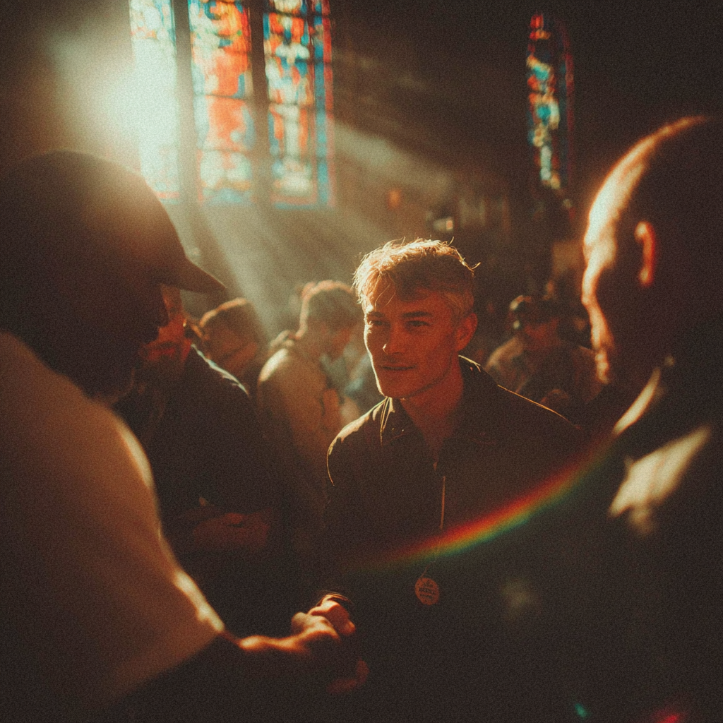 men greeting one another