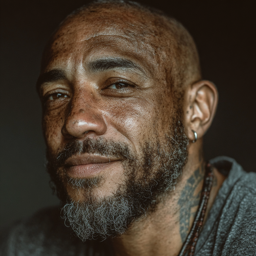 Adrian smiles at camera