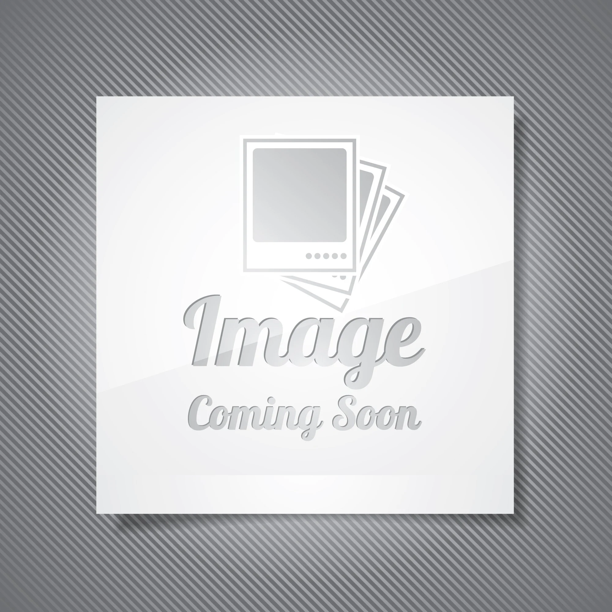 Placeholder image with the words 'Image Coming Soon' in stylized text, on a background with gray diagonal stripes.