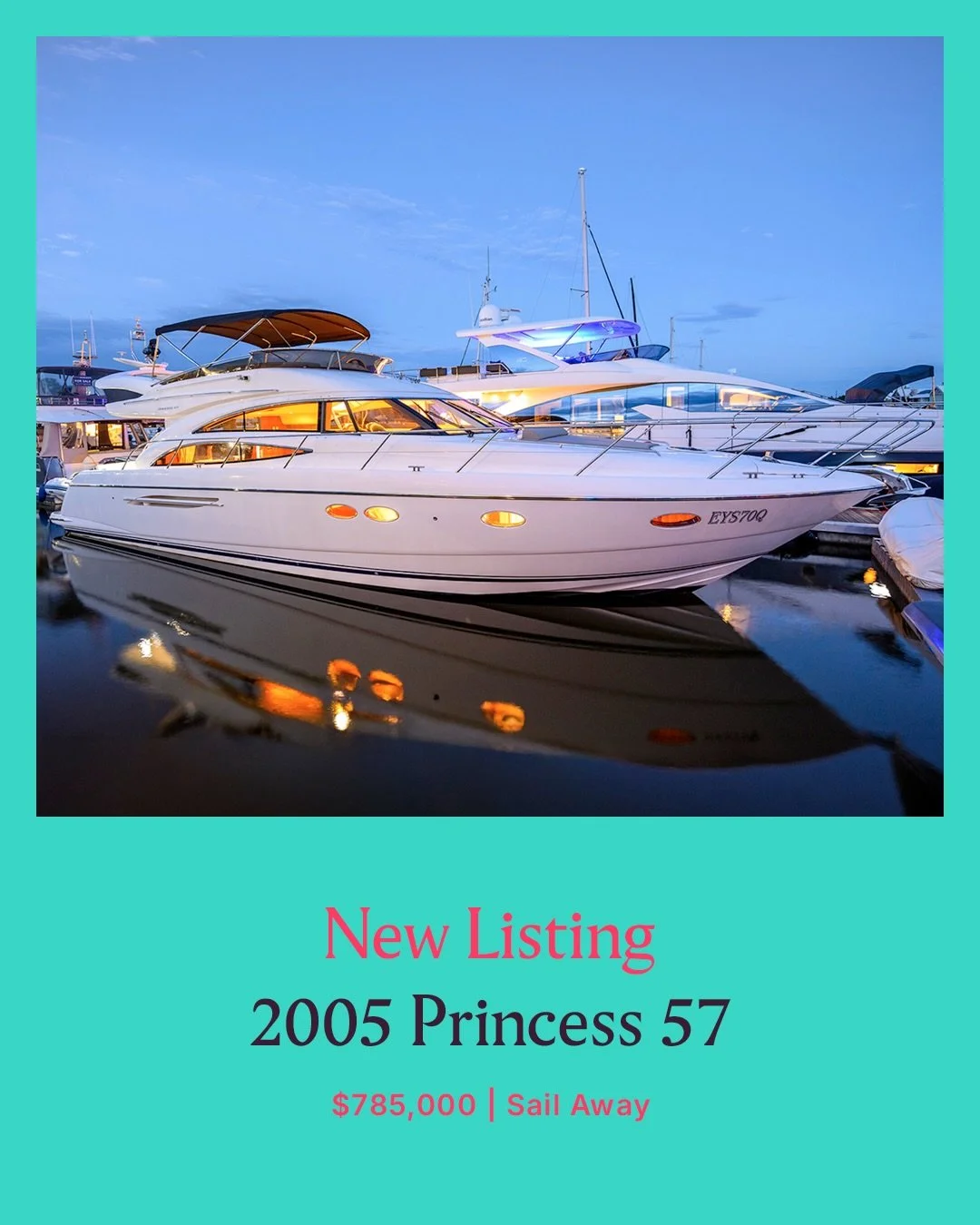 NEW LISTING | 2005 PRINCESS 57

A beautifully presented 2005 Princess P57 featuring a spacious three-cabin layout, full-beam master, expansive flybridge and generous entertaining spaces.

Meticulously maintained and comprehensively upgraded, this P57