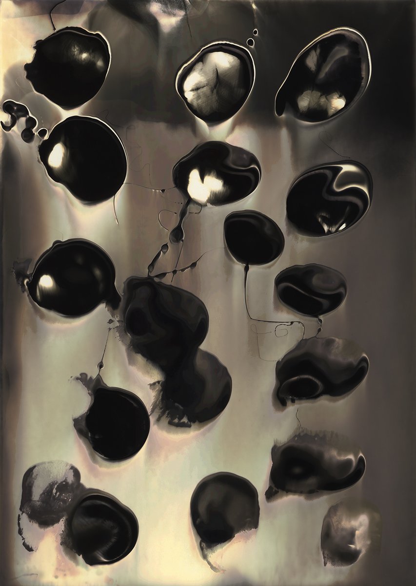 This print, titled “Rise”, is a chemigram from my Alchemy: Making Marks series. It's a camera-less image created through an alternative process using only photo chemicals & papers.