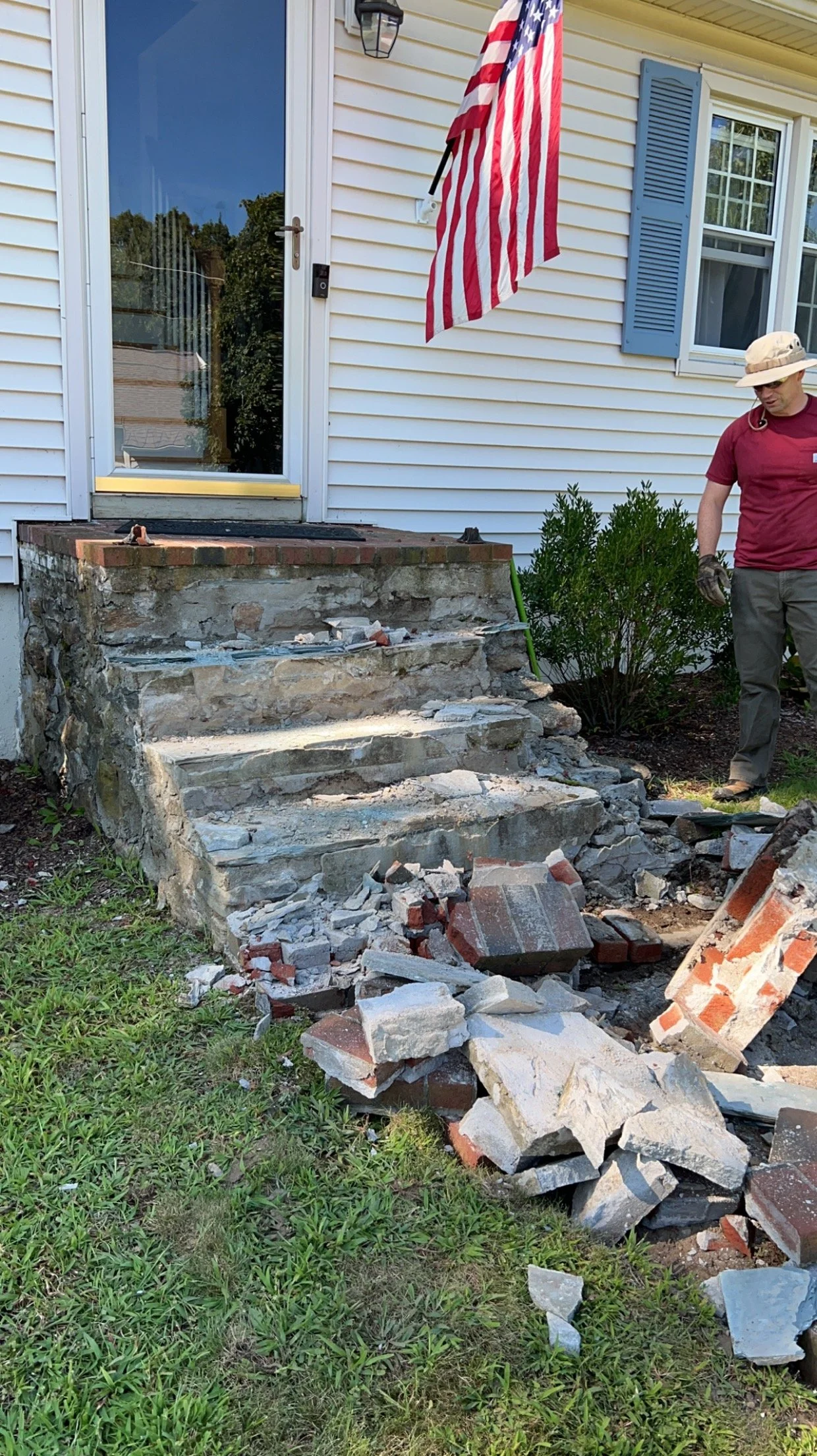 removed old stone steps 