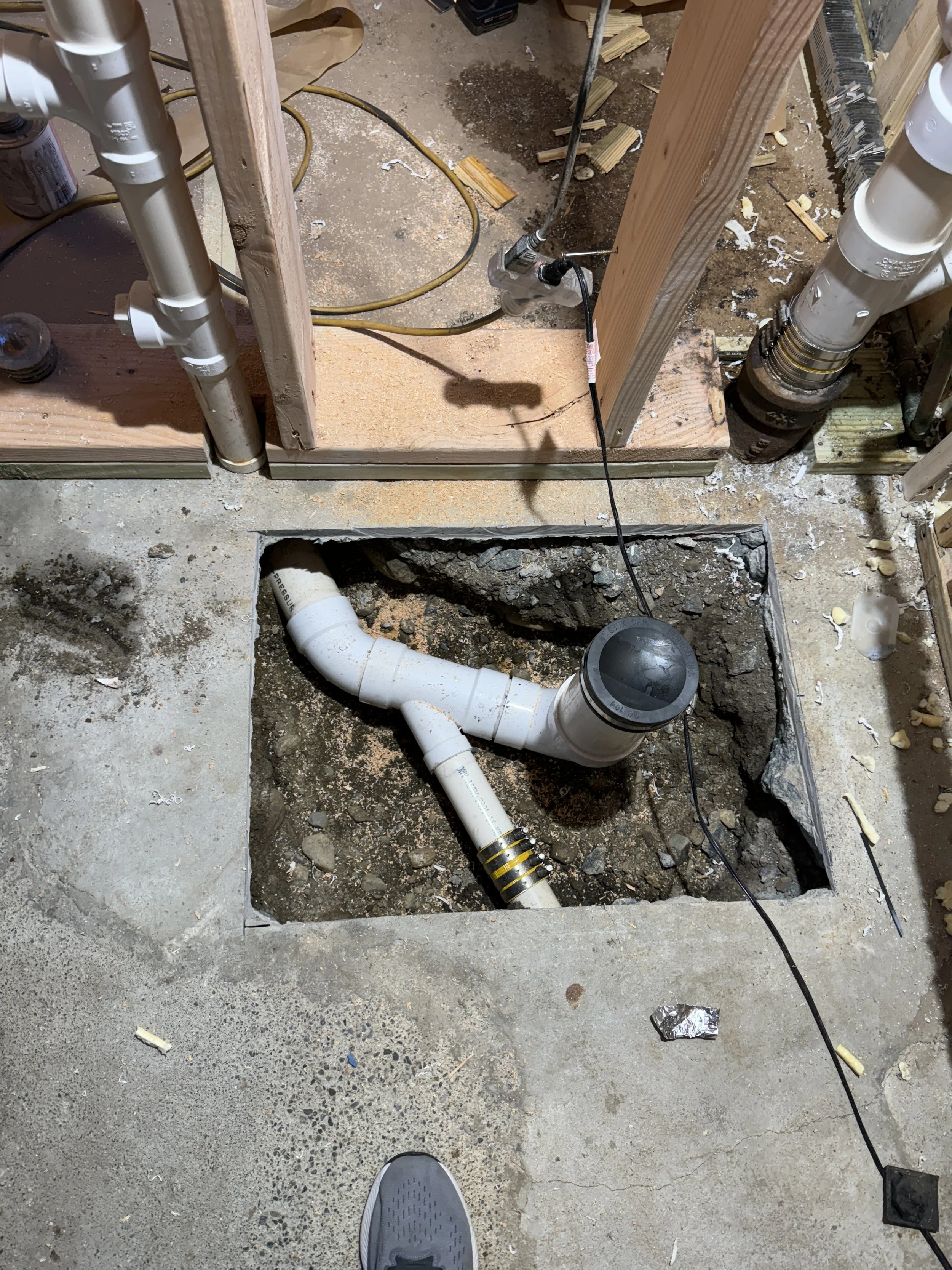 Moved toiled plumbing 