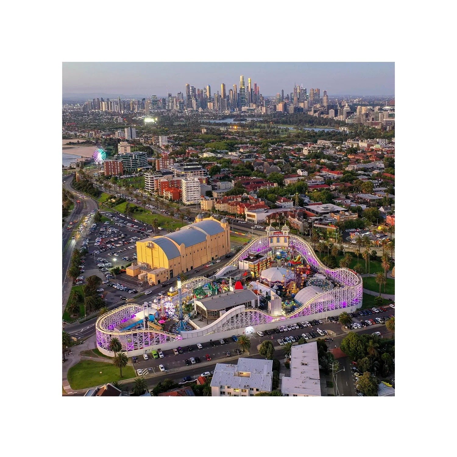 Dusk Over Luna Park by Dani Watson, a signed limited-edition fine art photography print from IRID Gallery