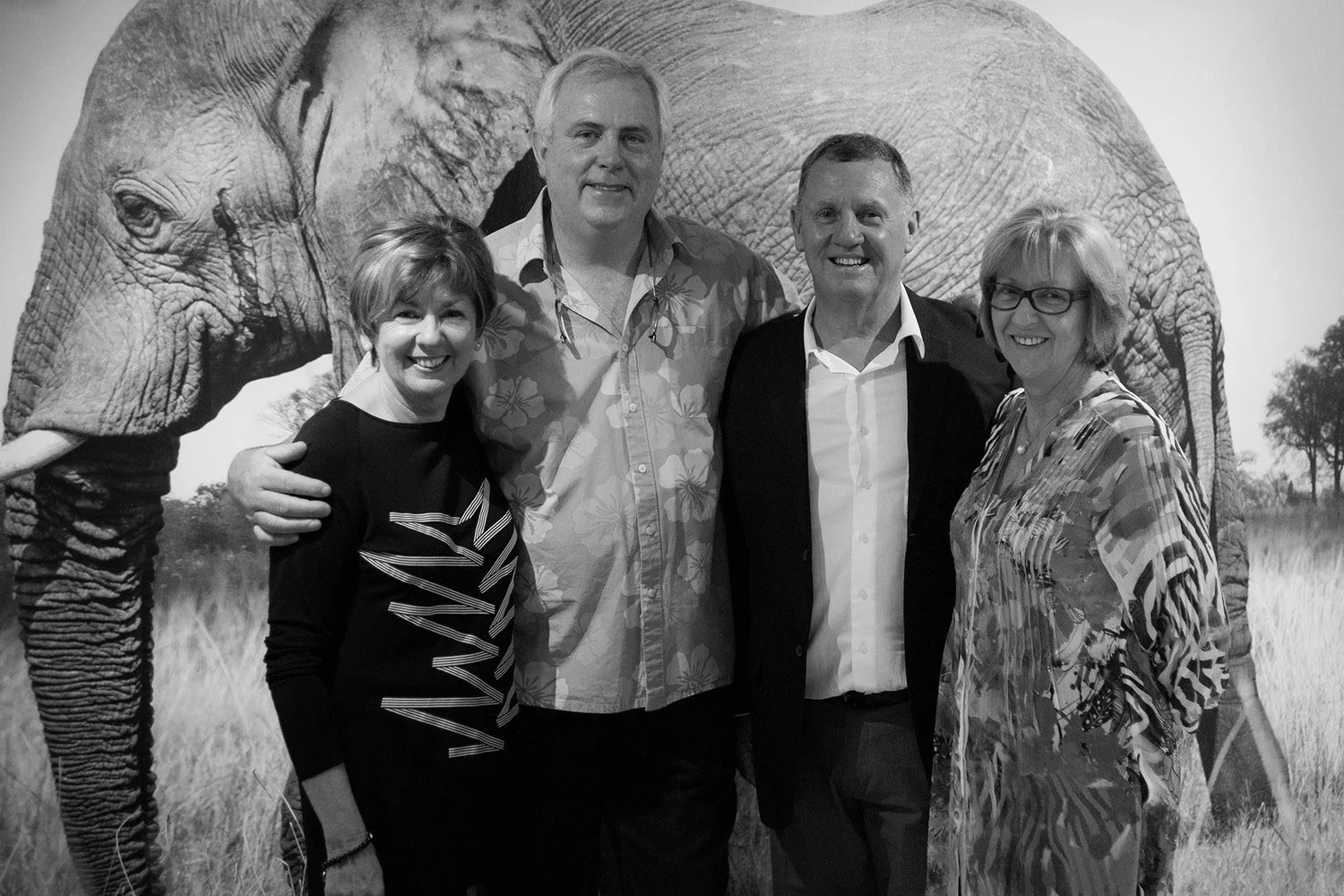 John Wiseman standing at a wildlife photography exhibition