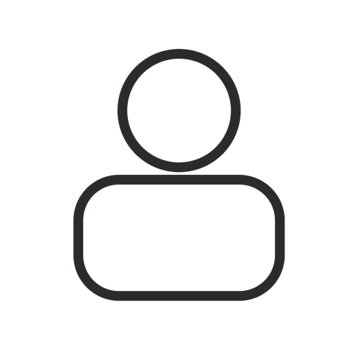 Icon of a person with a circular head and shoulders outline