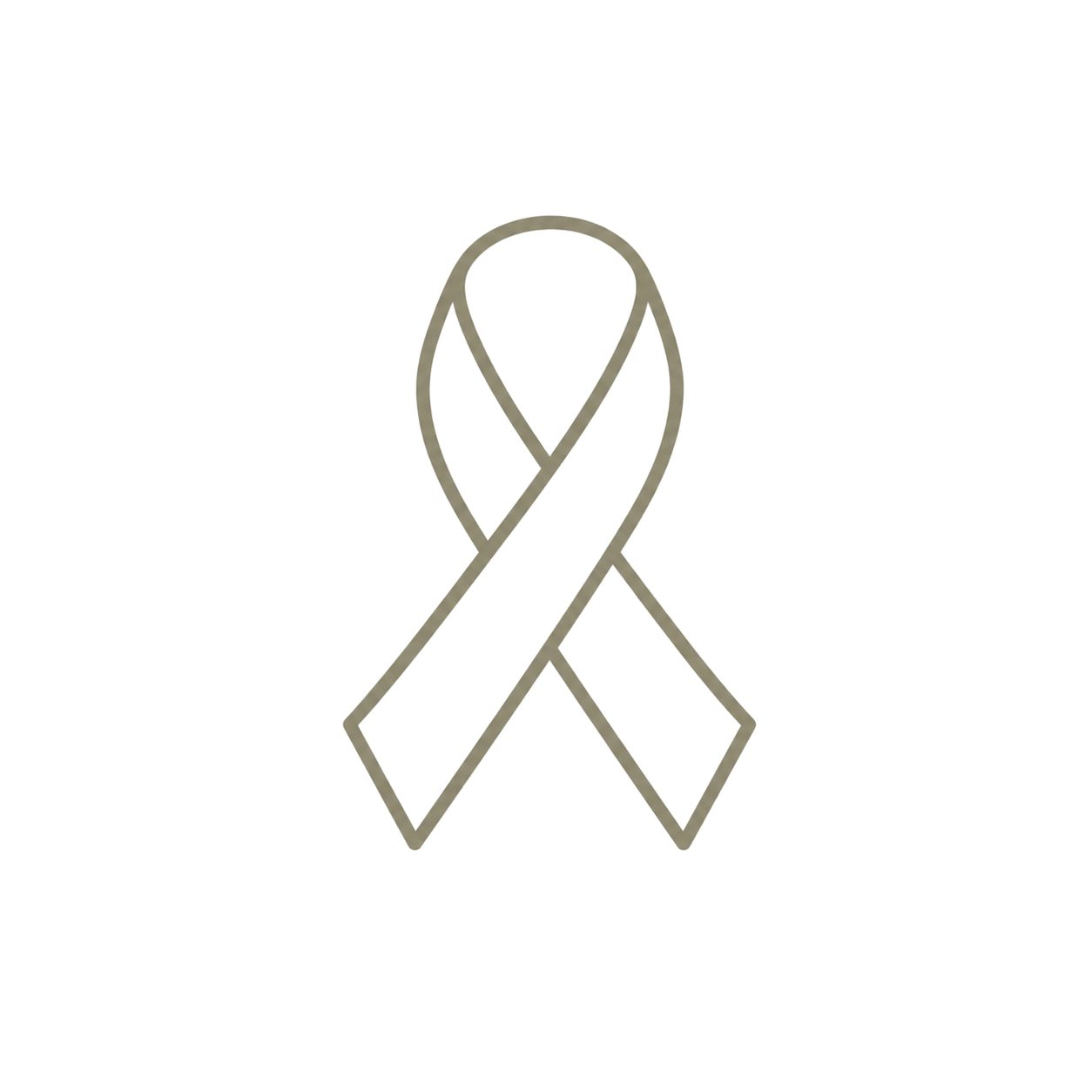 Gray awareness ribbon on a black background.