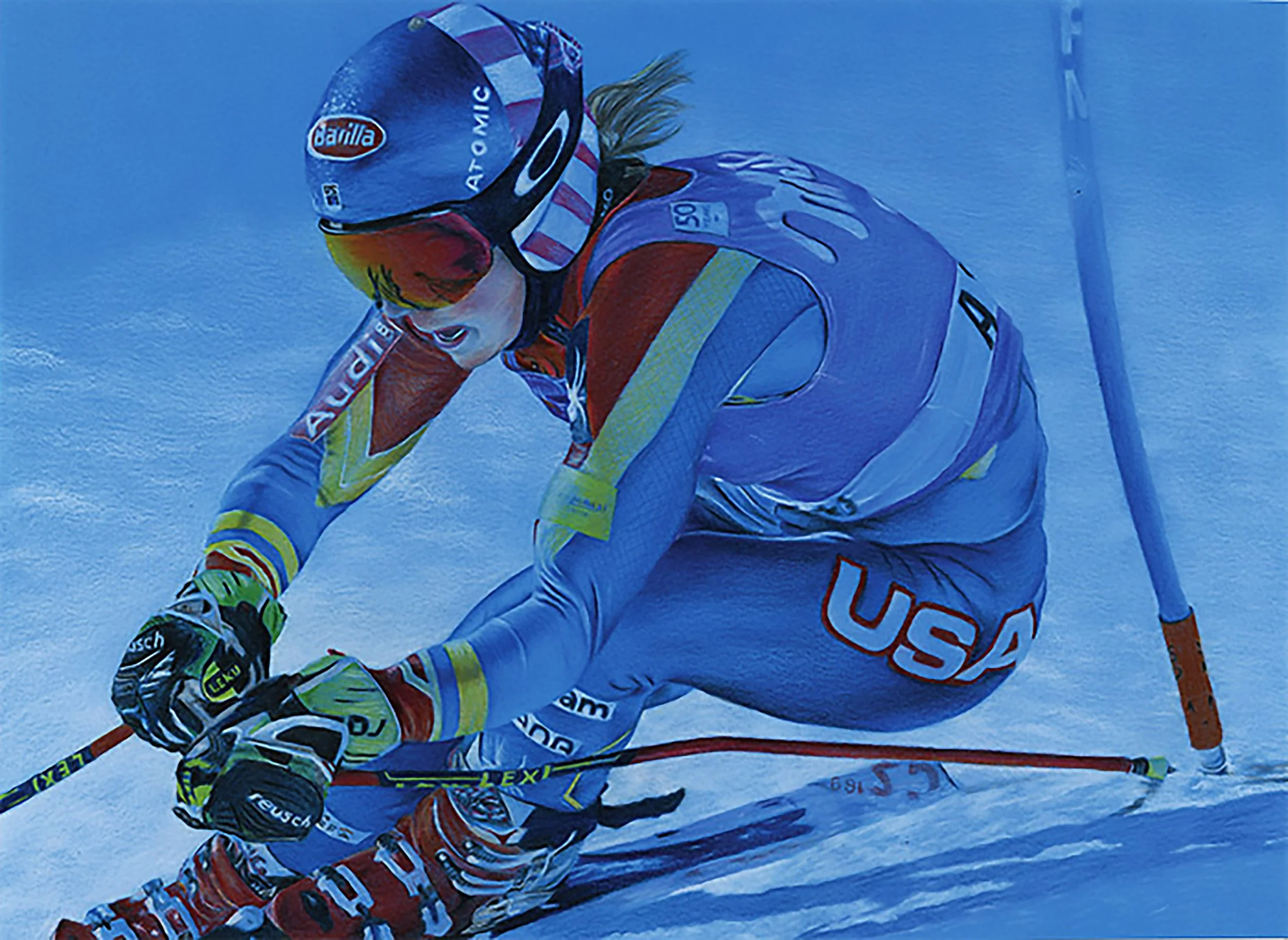  "Downhill Skier"   
Medium: Colored Pencil  