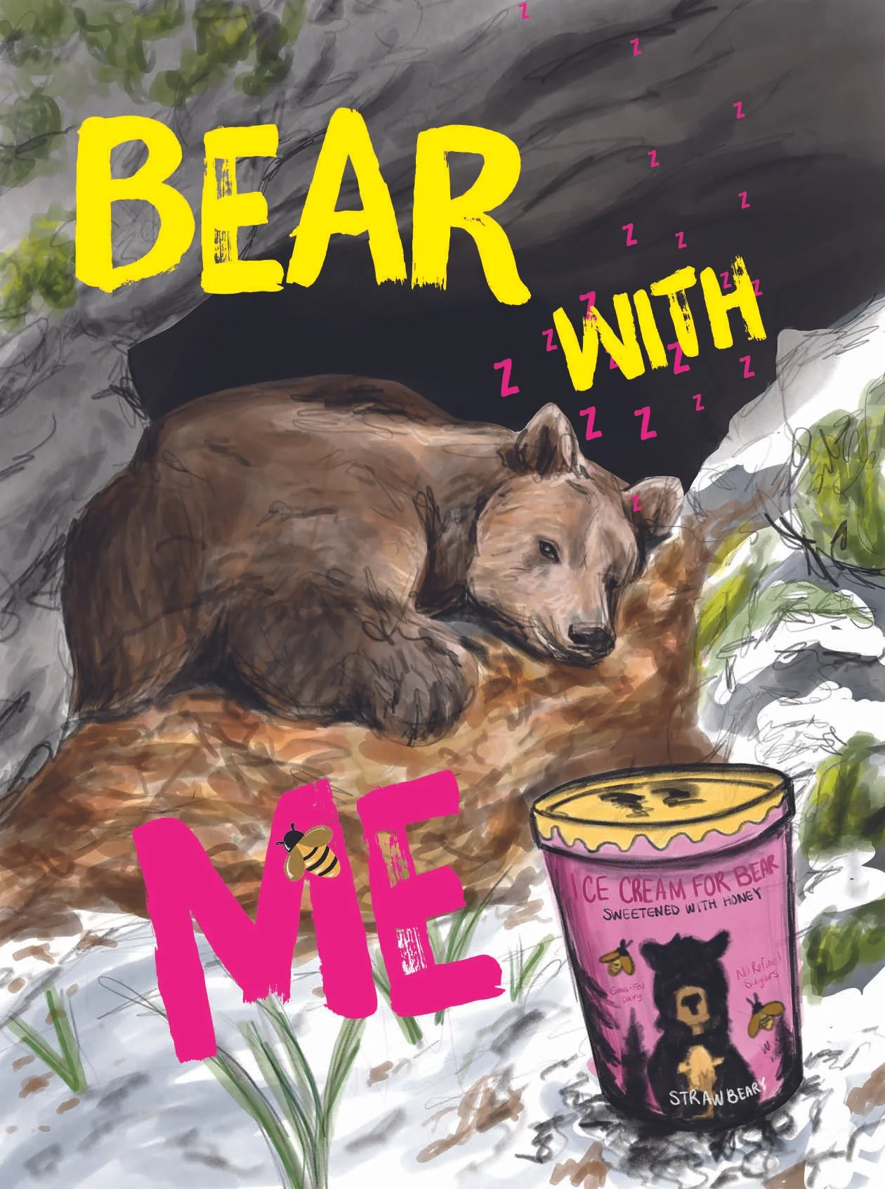  "Ice Cream for Bears Advertisement"    
Medium: Adobe InDesign and Procreate r 