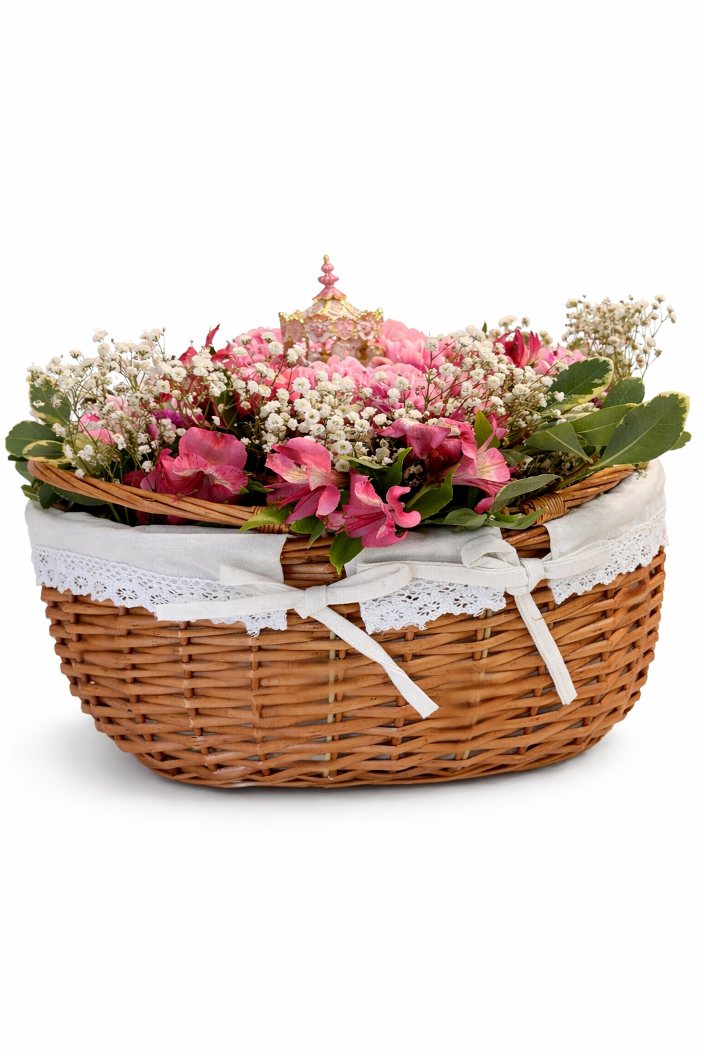 baby girl wicker floral basket 