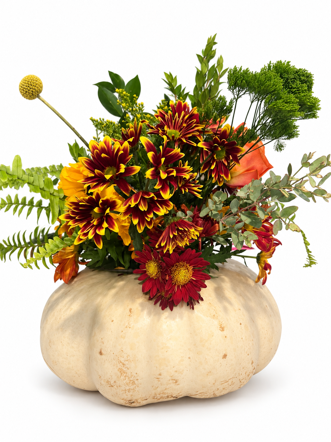 Seasonal Pumpkin + Petals Centerpiece
