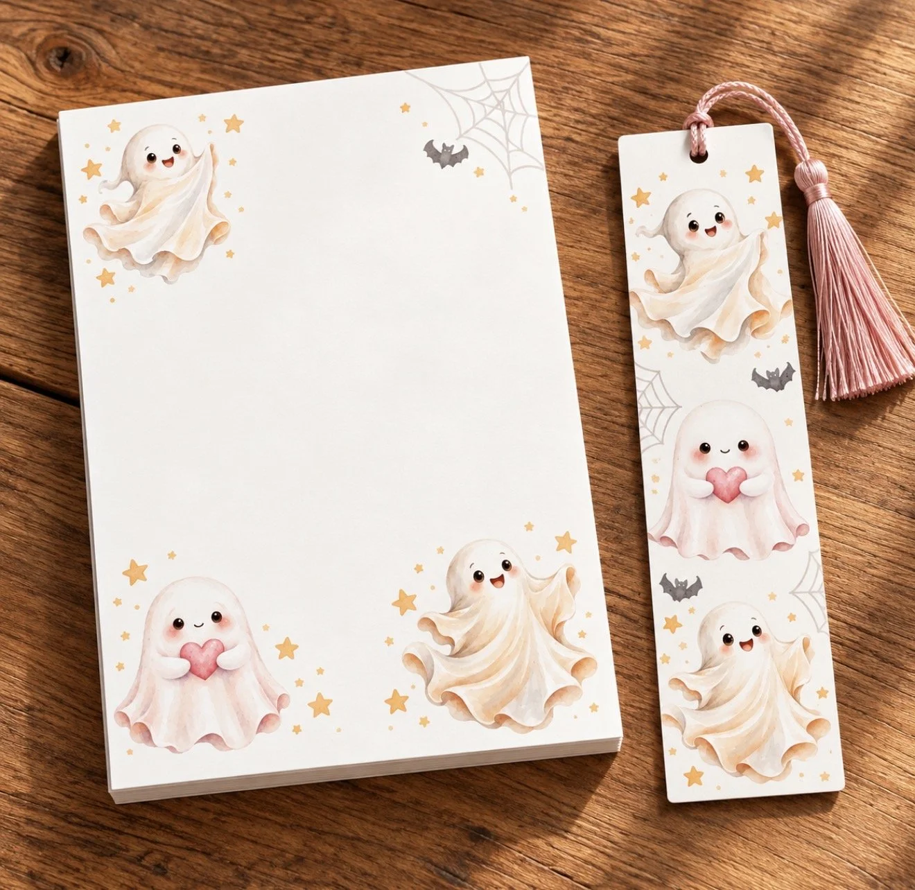 Cozy Ghost Notepad & Bookmark