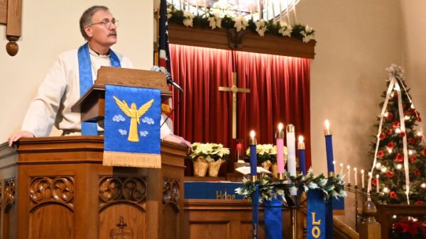 Pastor Edward A. Engelbrecht at Christmas service