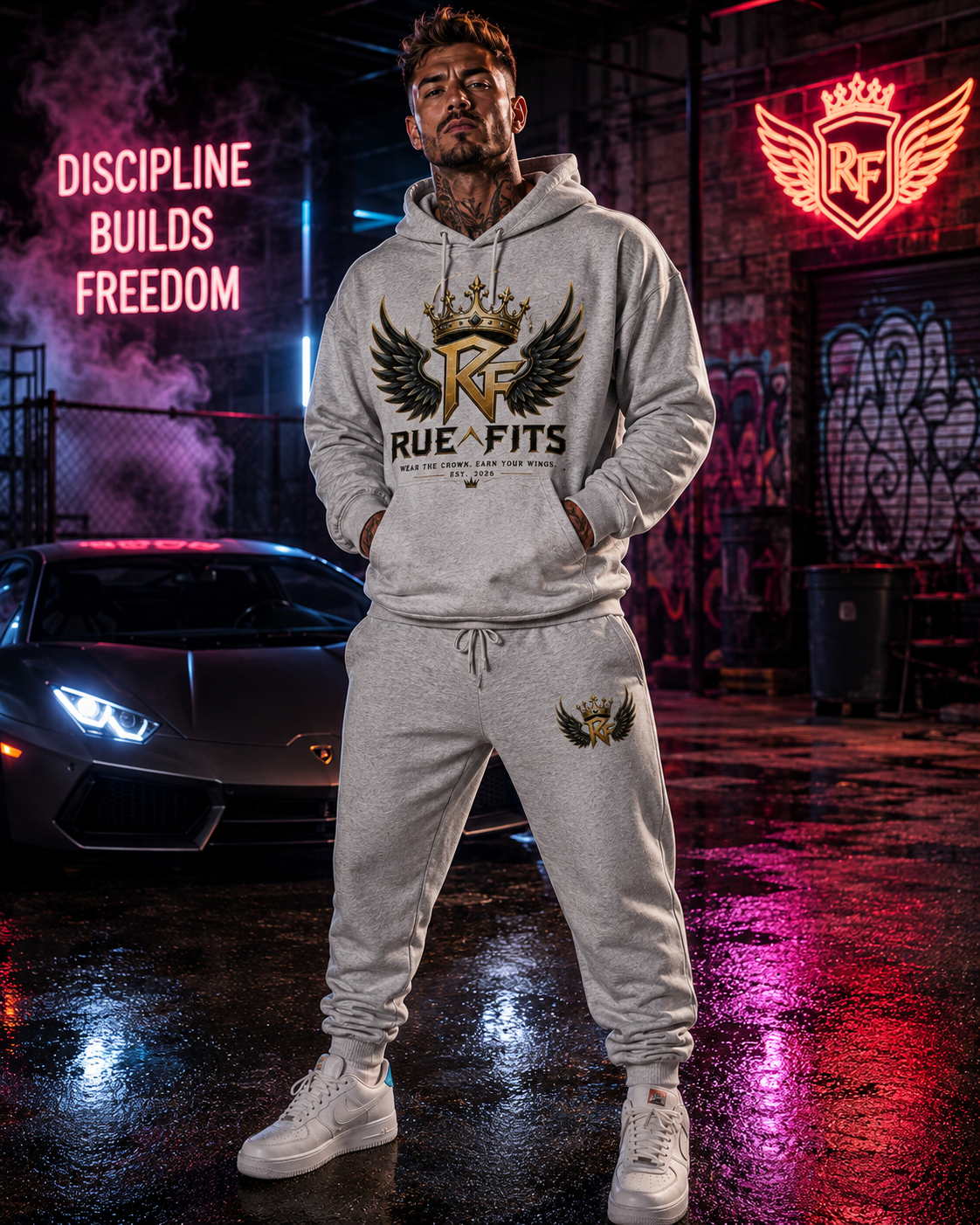 Sweat Suit New Gold & Black Logo