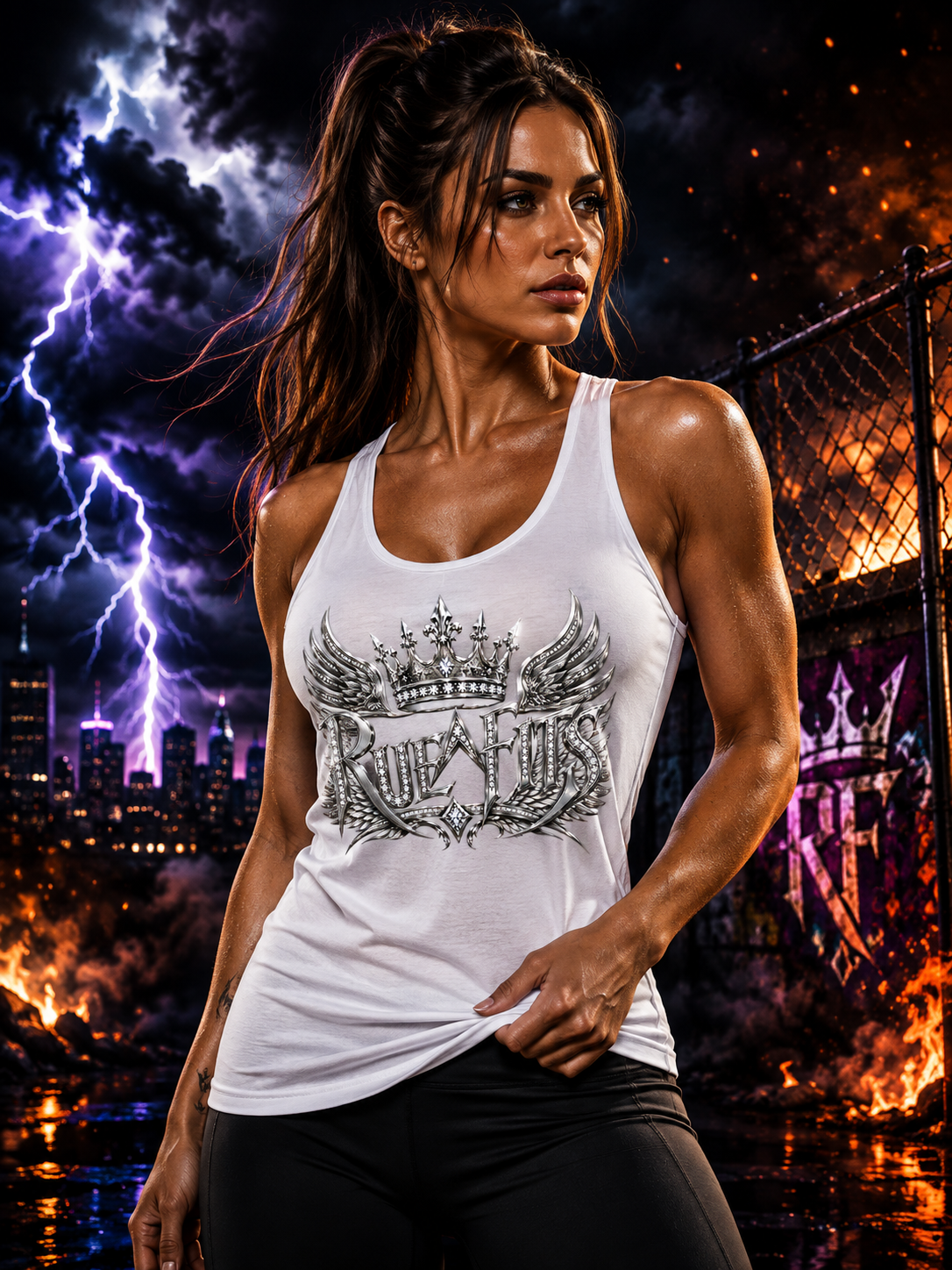 Womans Tank Top White Diamond Logo.png